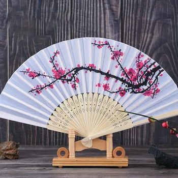 Vintage Stil İpek Çin yelpaze Japon Desen Sanat Zanaat Hediye Ev Dekorasyon Süsler Parti Dans El Fan Hediye