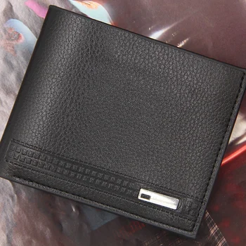 Erkekler Çanta Siyah PU Deri Çoklu Yuvası Rahat Büyük Kapasiteli bozuk para cüzdanı Erkek kart tutucu Çanta