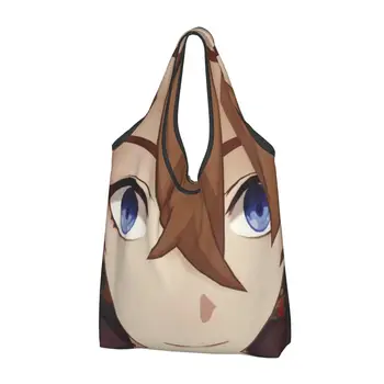 Tartaglia Childe Genshin Darbe Bakkal alışveriş çantası Kawaii Alışveriş kol çantası Çanta Büyük Kapasiteli Taşınabilir Anime Oyunu Çanta
