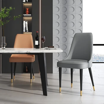 Otel Arkalığı yemek sandalyeleri Modern Basit İskandinav Lüks yemek sandalyeleri Ev Oturma Odası Muebles Hogar Salon mobilyaları QF50DC