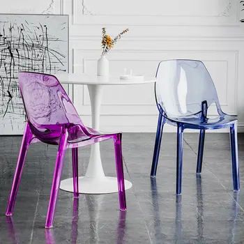 Işık lüks şeffaf yemek sandalyeleri ev otel Kristal yemek sandalyesi Kahve Dükkanı Akrilik Sandalyeler İskandinav yemek odası mobilyası
