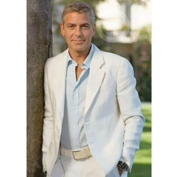 Erkek Takım Elbise 2 Adet Tek Göğüslü Blazer Parti Ceket İş Rahat Damat Çentikli Yaka Elbise Düğün Ziyafet (Blazer + Pantolon)