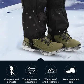Termal Ayakkabı Kapakları Su Geçirmez Kar Ayakkabısı Kılıfları Ayarlanabilir Bacak Çorapları Kış Yürüyüş Yürüyüş Avcılık Unisex Açık Tırmanma