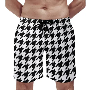 Balıksırtı Piksel Kurulu Şort Yaz Siyah Ve Beyaz Rahat Kurulu kısa pantolon Erkek Spor Hızlı Kuru Tasarım erkek mayoları