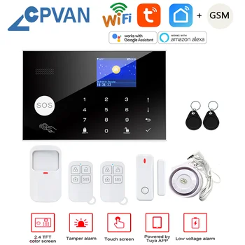 CPVAN Tuya Akıllı WİFİ gsm ev alarmı Sistemi Alexa İle Çalışır Ev hırsız güvenlik koruması hareket dedektörü Kapı Pencere Sensörü