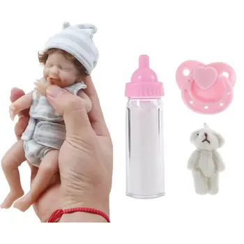 Minyatür Bebek Bebekler 6 İnç Minyatür Bebek Bebekler Tam Vücut Yumuşak Silikon Yenidoğan Bebek Çocuklar Kızlar İçin Mükemmel Hediye