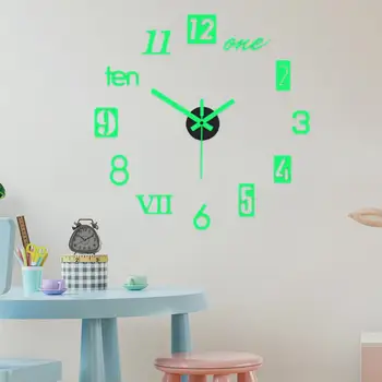 Modern 3D duvar saati s Yapıştırıcı Sessiz duvar saati 3D Etkisi duvar sanat dekoru Sessiz Saat Hatırlatmak Zaman