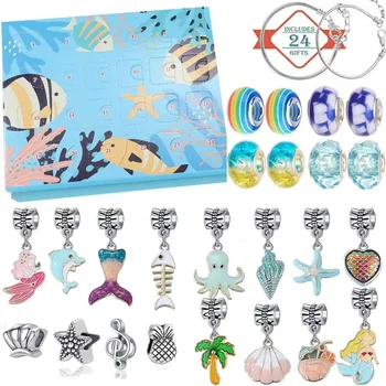 Deniz hayvanları serisi tatil seyahat DIY takı boncuklu set kolye karikatür çocuk doğum günü hediyesi bilezik kutusu