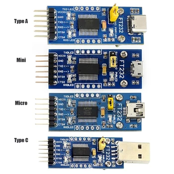 FT232 Modülü Mini / Tip A / Mikro / Tip C Arayüzü FT232RL USB UART Kartı TXD / RXD / GÜÇ LED USB Seri Port Modülü Kurulu