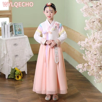 Kızlar Kore Geleneksel Elbise Azınlık Halk Antik Kore Hanbok Çocuk Parti Mahkemesi dans kostümü Sahne Performansı için