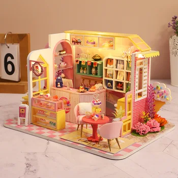 Dıy Kulübe Tatlı Fısıltılar Sanat Evi Oyuncak Kulübe Dıy Model Oyuncaklar Monte Model Dollhouse noel hediyesi