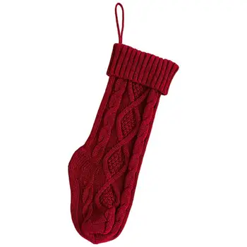 Noel Çorap Çocuklar İçin Örme Çorap Büyük Noel Çorap Duvar Dekor DIY El Sanatları Noel Çorap 15 İnç Şeker Torbaları