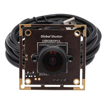 ELP 1MP Küresel Deklanşör Kamera Geniş Açı Bozulma Yok 120fps Tek Renkli USB Kamera Webcam Modülü Yüksek Hızlı Hareket Yakalama