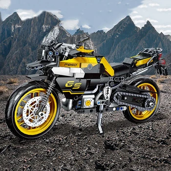 Fikirleri Serisi Şehir Lokomotif Motosiklet Yapı Taşı Teknik F850 GS Motosiklet Tuğla Modeli Monte çocuk için oyuncak Hediye MOC
