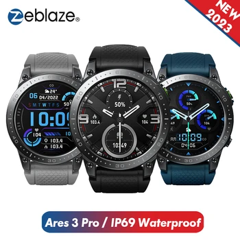 Zeblaze Ares 3 Pro akıllı saat IP69 Su Geçirmez BT Çağrı Smartwatch Kan Oksijen / Basınç Monitörü Bildirimi / Uzaktan Kamera İzle