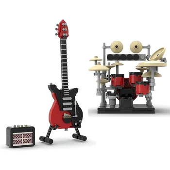 MOC Yaratıcı Exper Fikir Raf davul gitar amplifikatörü Modeli Yapı Taşları Tuğla DIY Oyuncaklar Çocuk Doğum Günü Hediyeleri için