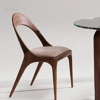 İskandinav katı ahşap yemek sandalyesi Minimalist Modern Mutfak Odası sırtlı sandalye Ev Mobilyaları Yumuşak ve Süngerimsi Yastık yemek sandalyeleri