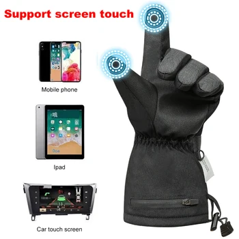 Unisex Motosiklet ısıtma eldivenleri 3 Hız Sıcaklık İsıtıcı ısıtma eldivenleri Çift Su Geçirmez Dokunmatik Kaymaz Kadınlar Erkekler için