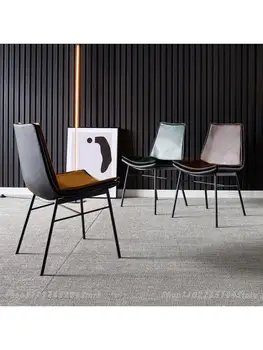 Yemek sandalyesi Aile Kuzey Avrupa endüstriyel rüzgar sandalye deri Tasarımcı demir sanat masası geri italyan Minimalist ışık lüks yemek