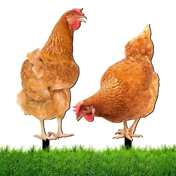 Tavuk Yard Sanat Bahçe Tavuk Kazık Kümes Hayvanları Heykel Zemin Fiş Horoz Süsleme Veranda Arka Bahçe Çim Yard Bahçe Dekor