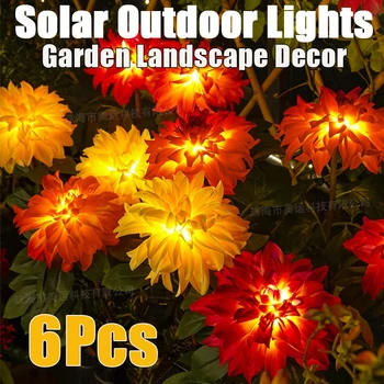 6 Adet Bahçe Güneş Çiçek Işıklar Açık Havada LED Su Geçirmez Çim Zemin Ekleme Atmosfer Noel Tatil Peyzaj Dekor Lambaları