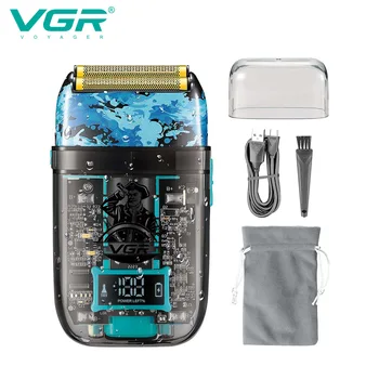 VGR352 Yağ Kafa Beyazlatma Cihazı Saç Kesme Itme Beyazlatma Kel Kafa Makinesi Pistonlu Çift Bıçak Kafası erkek Özel