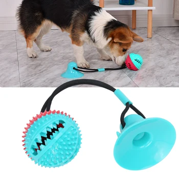 Köpek Oyuncak Topları Vantuz İnteraktif Kenevir Halat Kauçuk Sızıntı Topları Küçük Köpekler İçin Çiğneme Bite Dayanıklı Oyuncaklar Pet Diş Temiz