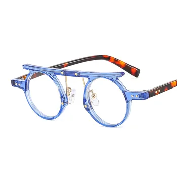 Zerosun Küçük Yuvarlak okuma gözlüğü Erkekler Kadınlar Anti Mavi Gözlük Çerçevesi Erkek Vintage Daire Gözlük Yeşil Kaplumbağa Optik