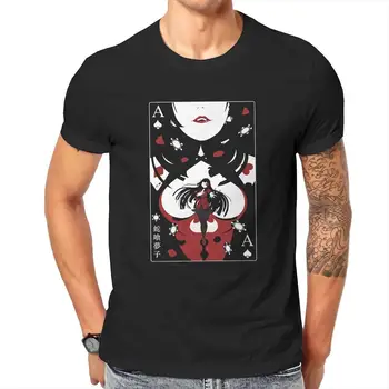 Yumeko Maça Ası T Shirt erkek Saf Pamuk vintage tişört Yuvarlak Boyun Kakegurui Tees Kısa Kollu Üstleri Artı Boyutu