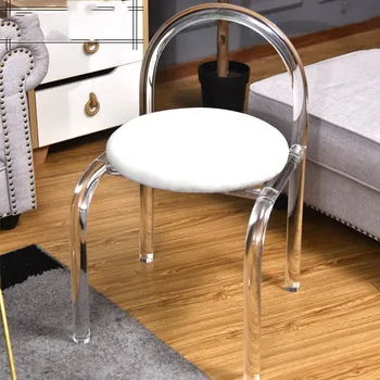 Prenses Kristal Makyaj Koltuğu Akrilik Rahat Tasarım Arkalığı Yemek Sandalyesi Moda Pazen Sandalye Oturma Odası Tek Mobilya