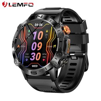 AMOLED Ekran LEMFO K59 akıllı saatler Erkekler İçin 380 mAh Pil Kalp Hızı Kan Basıncı Monitörü Spor Smartwatch Bluetooth Çağrı