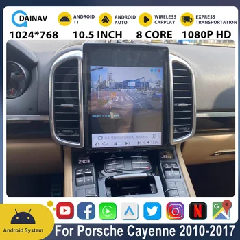 Android Araba Radyo Porsche Cayenne 2010-2017 İçin Qualcomm 665 Ses Stereo 10.4 İnç Multimedya Oynatıcı GPS Navigasyon Carplay