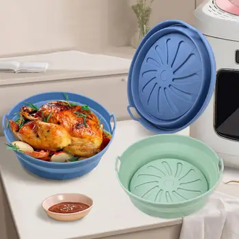 Kullanışlı Çift Saplı Gıda Sınıfı rosto tabağı fritöz Astar Pişirme Aracı Mutfak Gadget Izgara Tepsisi Fritöz Astar