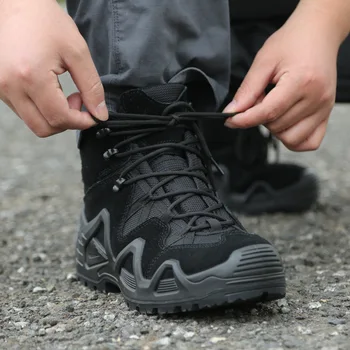 Erkekler Taktik Askeri Eğitim Çöl Botları Erkek Açık Kamp Yürüyüş Tırmanma Trekking Avcılık kaymaz ayakkabı Spor Ayakkabı