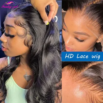 HD Şeffaf 13x4 Vücut Dalga Dantel Ön Peruk Ön Koparıp Dantel Frontal peruk insan saçı Dantel Peruk Kadınlar İçin 4x4 Kapatma Dalgalı Peruk