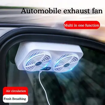 Araba fanı Araç Soğutma Aracı USB Powered Araç Hava Fanı Sirkülasyon araba fanı Egzoz Pencere Havalandırma Q1V2 Duman Montaj T1F1