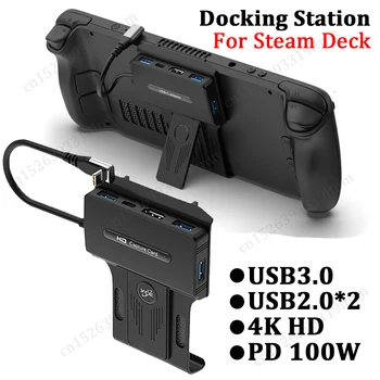 Buhar Güverte Dock Yerleştirme İstasyonu 4K HDMI uyumlu USB3.0 2.0 PD100W Hızlı Şarj USB-C Hub Buhar Güverte Oyun Aksesuarları