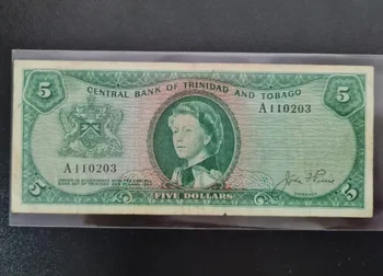 1964 Trinidad Ve Tobago 5 Dolarlık Orijinal Banknotlar (Fuera De uso Ahora Koleksiyonları)