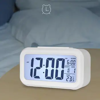 Dijital alarmlı saat Saat Ahşap İzle Masa Ses Kontrolü Dijital Ahşap Despertador Elektronik Masaüstü Saatler Ev Masa Dekorasyon