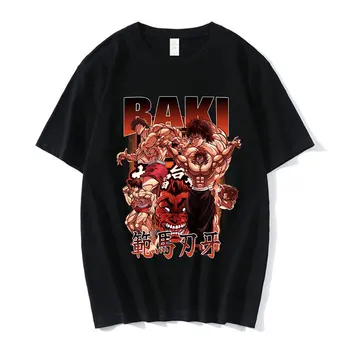 Anime Baki En Grappler T Shirt Yujiro Hanma Spor Grafik kısa kollu tişört erkek Giyim Rahat T Shirt Harajuku Streetwear