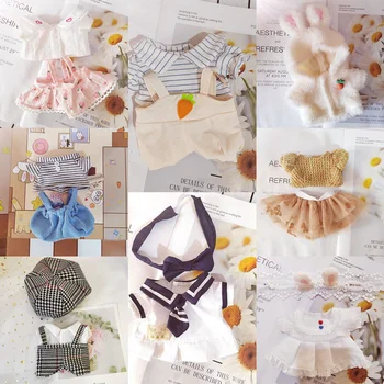 20cm Pamuk oyuncak bebek giysileri Güzel Gelinlik Peluş Bebek Giysileri Aksesuarları Elbiseler Şapkalar Idol Bebekler DIY Oyuncaklar