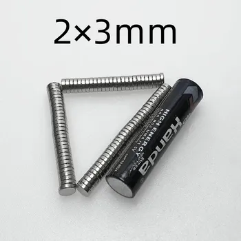 100-1000 ADET 2x3mm Mini Küçük Mıknatıslar Yuvarlak 2mm * 3mm Neodimyum Mıknatıs Disk 2x3mm Kalıcı NdFeB Güçlü Güçlü Manyetik 2 * 3mm