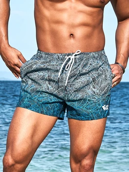 Erkek Beachwear Erkekler Çabuk Kuruyan Baggy Erkek Mayo Jogger Şort Moda plaj şortu Yaprak Baskı GMA2288