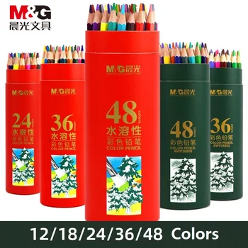 M & G Profesyonel renkli kurşun kalem Suda Çözünür / Yağda Çözünür / Silinebilir çocuk Boyama Renk Dolum Öğrenci Sanat Malzemeleri Seti