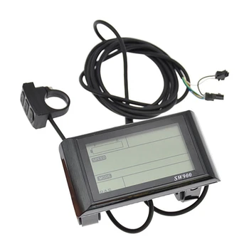 24-72V SW900 lcd ekran Kontrol Elektrikli Bisiklet Hız Ölçer Hız Göstergesi Kablolu Hız Sayacı Kod Tablosu E-Bisiklet