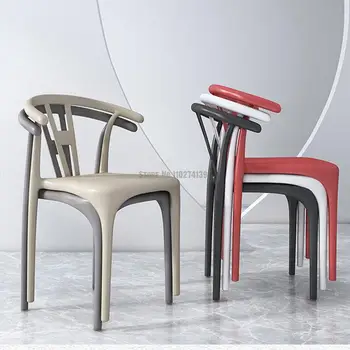 Yığılmış Basit yemek sandalyeleri Kalınlaşmış Plastik Tabure Arkalığı Yerden Tasarruf Sağlayan Modern Ofis Salonu Koltukları ev mobilyaları GY50DC