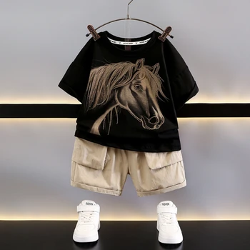Moda Çocuk Erkek giyim setleri Bebek Erkek giyim seti Çocuk Yeni 2023 yaz giysileri Setleri Rahat 90-170cm