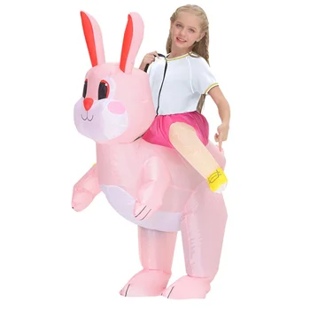 Yeni Çocuk Parti Cosplay Kostümleri Pembe Tavşan Şişme Kostüm Hayvan Tavşan Çünkü Disfraz Komik Rol Oynamak Takım Elbise
