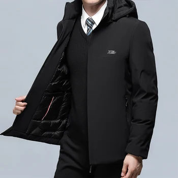 En Kaliteli Sıcak Kış Tasarımcı Marka Lüks En Kaliteli Kapüşonlu Rahat Moda Parka Ceket Erkekler Rüzgarlık Palto Giyim Erkekler