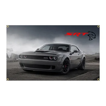 90x150cm SRT Hellcat Challenger Araba Yarışı Bayrağı Polyester Prlnted Garaj veya Açık Dekorasyon Afiş Goblen ft bayrak afiş
